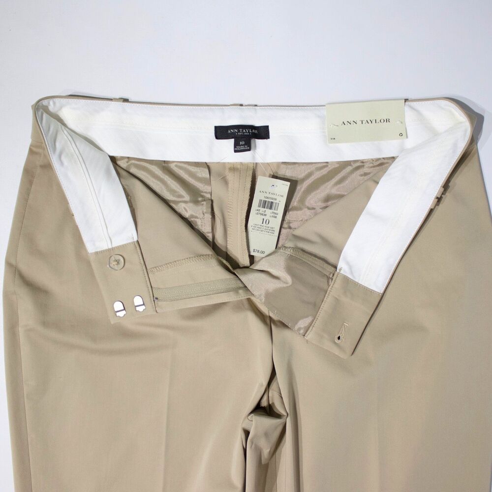 NWT Ann Taylor Curvy Fit Cropped Pants Light Beige Stretch Women Size 10 (A6) - Picture 6 of 14